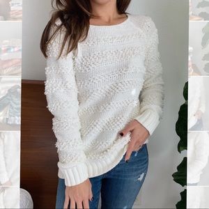 Lou & Grey  White Ruffle Sweater